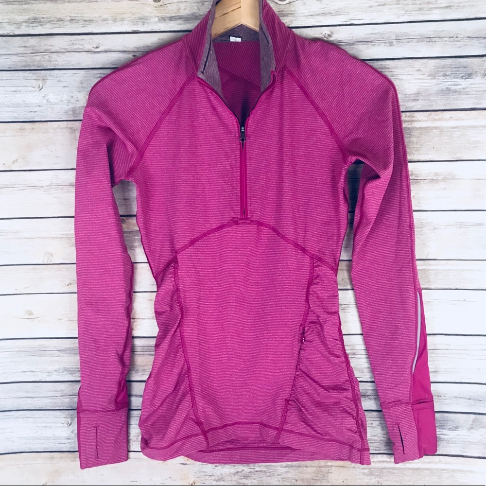 Lululemon Kriss Cross 1/2 ZIP Jacket Tonka Stripe - Picture 2 of 8